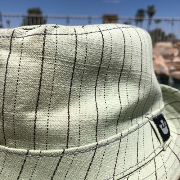 Goorin Bros Light Mint Green with Brown/Grey Striping Cotton Fedora S - Picture 3 of 9